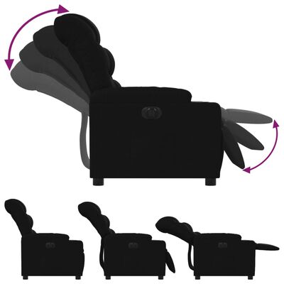 vidaXL Elektrinis atlošiamas krėslas, juodos spalvos, audinys