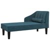 vidaXL Poilsio sofa su ilga pagalve, mėlynos spalvos, aksomas