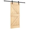 vidaXL Slankios durys 85 x 210 cm Natūrali ir juoda