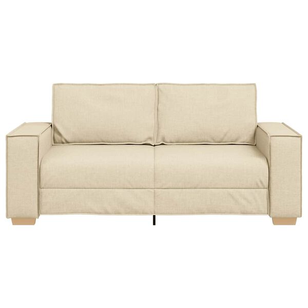 vidaXL Dvivietė sofa, kreminės spalvos, 140 cm, audinys