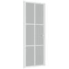 vidaXL Vidaus durys, baltos, 76x201,5cm, matinis stiklas ir aliuminis