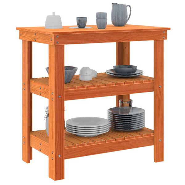 vidaXL Darbastalis Va&scaron;ko ruda 78,5 x 50 x 80 cm Kietos pu&scaron;ies mediena