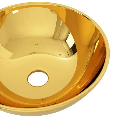 vidaXL Praustuvas, 28x10cm, auksinės spalvos, keramika