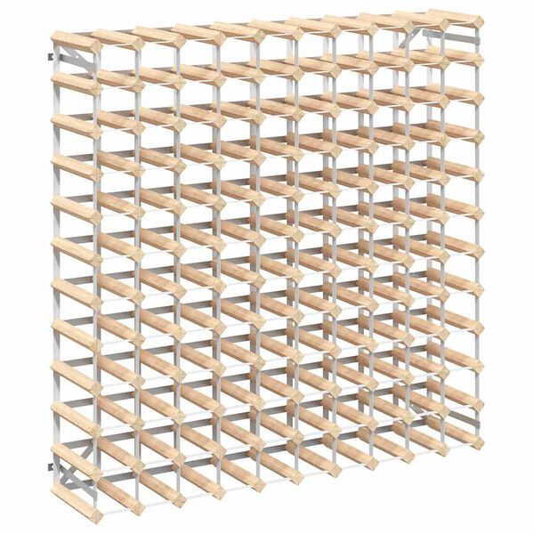 vidaXL Stovas vynui skirtas 120 butelių, pu&scaron;ies medienos masyvas