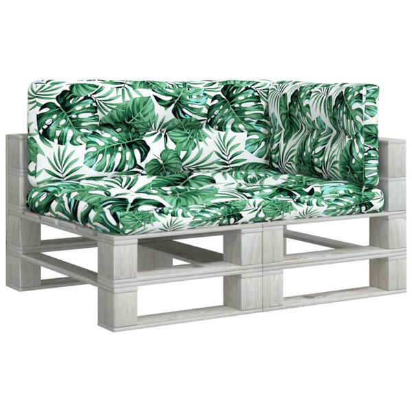 vidaXL Palečių pagalvėlės, 3vnt., audinys, su lapais