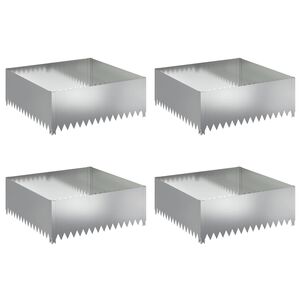 vidaXL Vejo kra&scaron;tas 4 pcs 100 x 100 x 35 cm Plienas Sidabrinė