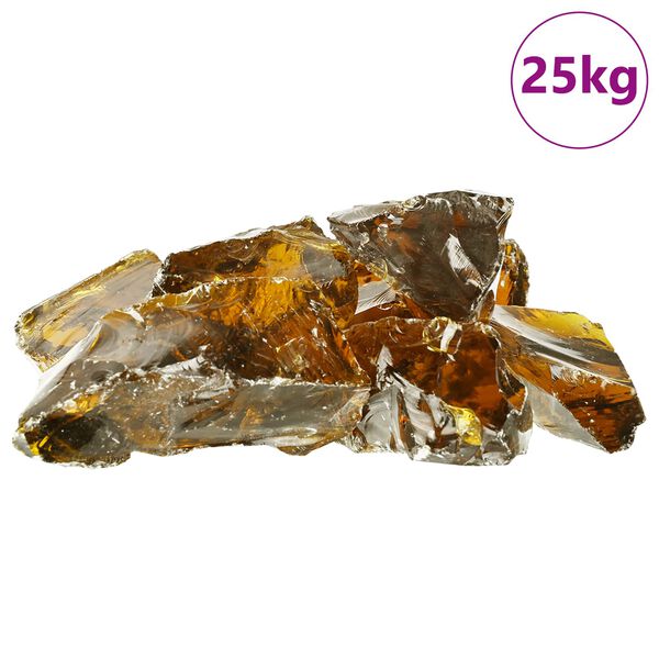 vidaXL Sodo Akmenys Ruda 12 cm Stiklas