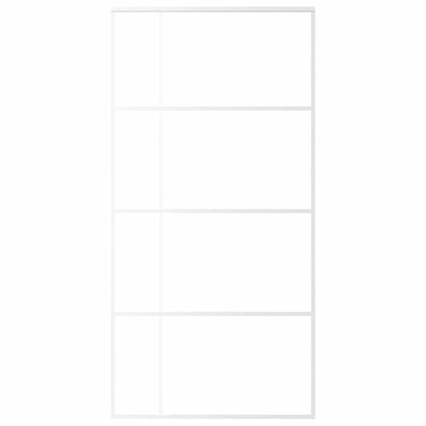 vidaXL Stumdomos durys, baltos, 102,5x205cm, ESG stiklas ir aliuminis