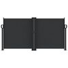 vidaXL I&scaron;traukiama &scaron;oninė pertvara, juodos spalvos, 120x1000cm