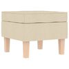 vidaXL Supama kėdė su pakoja, kreminės spalvos, audinys