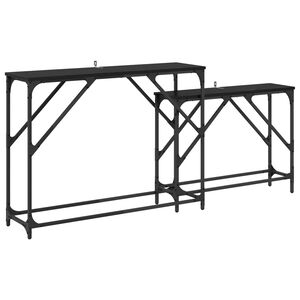 vidaXL Konsolinis stalas 2 pcs Juodas ąžuolas 100 x 28 x 75 cm