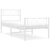 vidaXL Lovos rėmas su galvūgaliu/kojūgaliu, baltas, 100x200cm, metalas