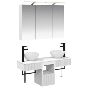 vidaXL Vonios spintos komplektas 4 pcs Balta 100 x 14,5 x 70 cm