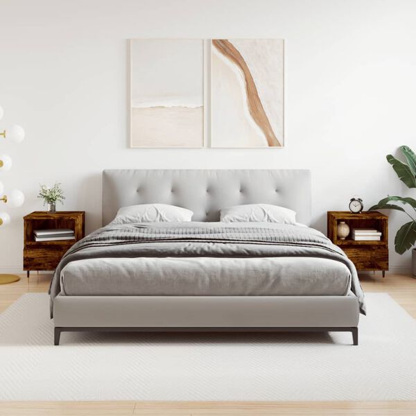 vidaXL Naktinės spintelės, 2vnt., dūminio ąžuolo, 40x35x50cm, mediena