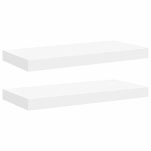 vidaXL Pakabinamos sieninės lentynos, 2vnt., baltos, 50x23,5x3,8cm, MDF