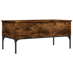 vidaXL Kavos staliukas, dūminio ąžuolo, 100x50x45cm, mediena/metalas