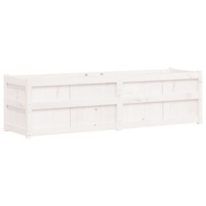 vidaXL Sodo lovelis, baltas, 180x50x50cm, pu&scaron;ies medienos masyvas