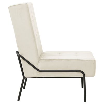 vidaXL Poilsio kėdė, kreminės baltos spalvos, 65x79x87cm, aksomas