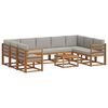 vidaXL Lauko sofos komplektas 10 pcs Natūrali ir &scaron;viesiai pilka