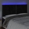 vidaXL Galvūgalis su LED, juodos spalvos, 180x5x118/128cm, aksomas