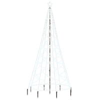 vidaXL Kalėdų eglutė su metaliniu stulpu, 3m, 500 šaltų baltų LED
