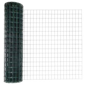 vidaXL Euro tvoros su stulpu 10 x 1 m PVC dengtas plienas Žalia
