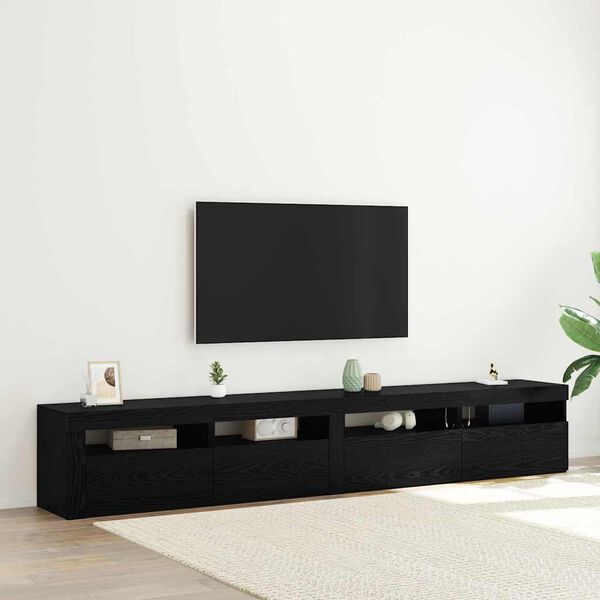 vidaXL TV spintelių komplektas 3 pcs Juodas ąžuolas 240 x 35 x 40 cm