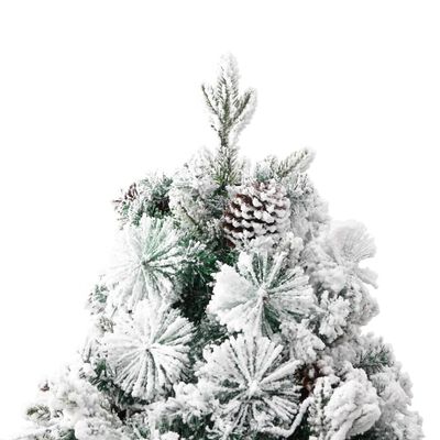 vidaXL Kalėdų eglutė su sniegu ir kankorėžiais, 195cm, PVC ir PE