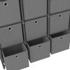 vidaXL Lentyna su 15 dėžių, pilkos spalvos, 103x30x175,5cm, audinys