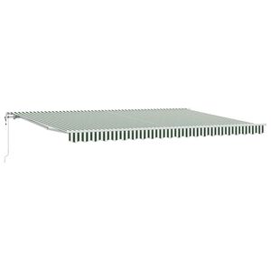vidaXL Elektrinė i&scaron;traukiama pavėsinė Žalia ir balta 500 &times; 350 cm