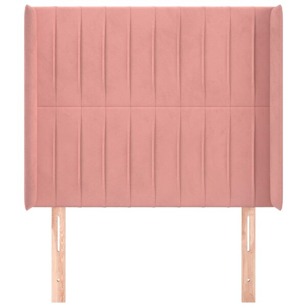 vidaXL Galvūgalis su auselėmis, rožinis, 93x16x118/128cm, aksomas