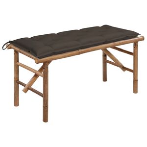 vidaXL Sulankstomas sodo suoliukas su pagalvėle, 118cm, bambukas