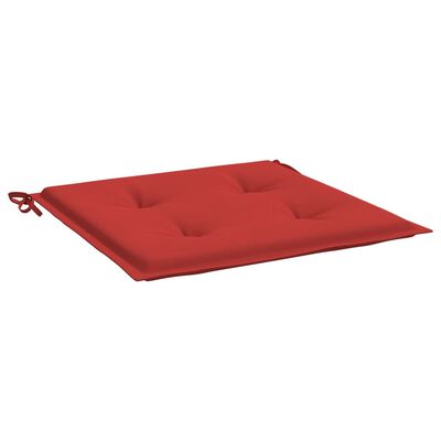 vidaXL Sodo kėdės pagalvėlės, 6vnt., raudonos, 40x40x3cm, audinys