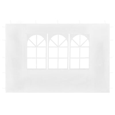 vidaXL Proginės palapinės šoninės sienos su langu, 2 vnt., baltos