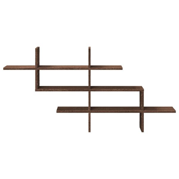 vidaXL Sieninė lentyna, ruda ąžuolo, 124,5x18x60,5cm, apdirbta mediena