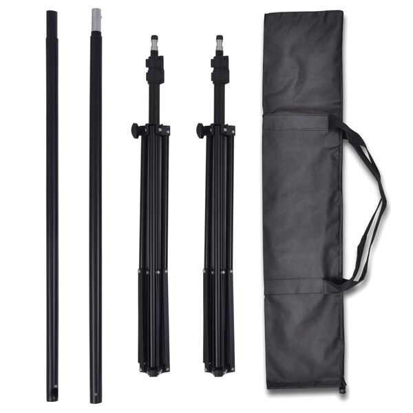 vidaXL Fotostudijos kompl. su 3 medviln. fonais ir regul. rėmu, 3x6m