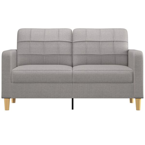 vidaXL Dvivietė sofa, &scaron;viesiai pilkos spalvos, 140cm, audinys