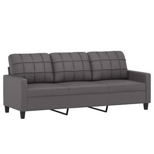 vidaXL Trivietė sofa, pilkos spalvos, 180cm, dirbtinė oda