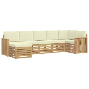 vidaXL Lauko sofos komplektas 7 vnt. Balta ir kreminė