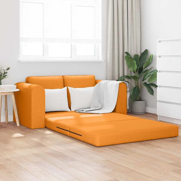 vidaXL Sofa lova 60cm Tamsiai geltona audinys