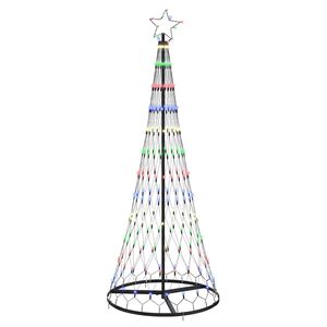 vidaXL LED Kalėdų medis Įvairiaspalvis 180 cm metalas