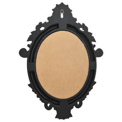 vidaXL Sieninis veidrodis, juodos spalvos, 56x76cm, rūmų stiliaus