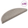 vidaXL Laiptų kilimėliai Lipni Sisal-Look 30 vnt 56x17x3 cm Platina