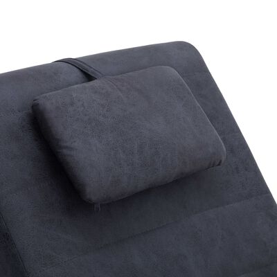 vidaXL Poilsio gultas su pagalve, pilkas, dirbtinė versta oda