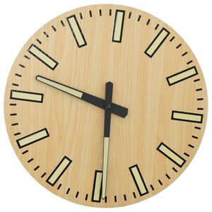vidaXL Sieninis laikrodis su &scaron;viečiančiomis rodyklėmis, geltonas, 30cm