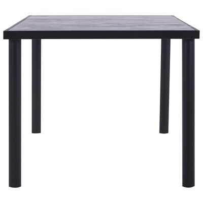vidaXL Valgomojo stalas, juodas ir betono pilkas, 200x100x75cm, MDF