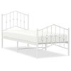 vidaXL Lovos rėmas su galvūgaliu/kojūgaliu, baltas, 75x190cm, metalas