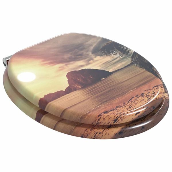 vidaXL Tualeto sėdynė 2 pcs Oranžinė 44 x 38 cm MDF plok&scaron;tė