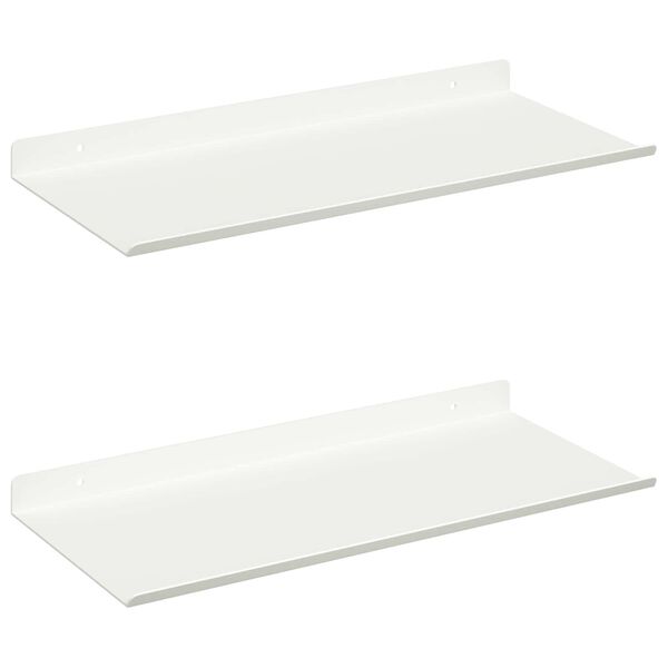 vidaXL Plūduriuojanti lentyna 2 pcs Baltas 40 x 18 x 2,5 cm Plienas