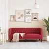 vidaXL Dvivietė chesterfield sofa, raudonojo vyno sp., dirbtinė oda